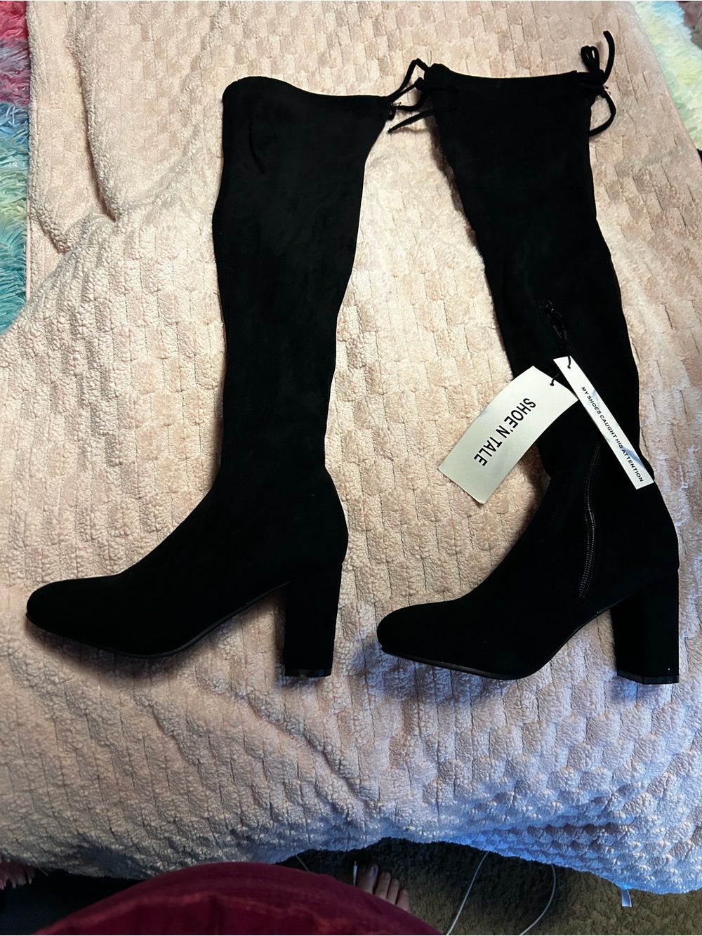 Women’s Black Over-the-Knee Block Heel Boots